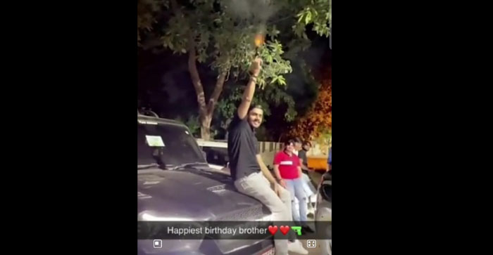  Video Viral: Celebrated birthday by firing on Scorpio’s bonnet in Agra…#agranews