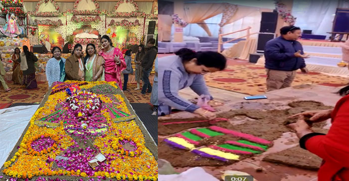  Video News: Govardhan Puja took place in Bhagwat Katha in Agra, giriraj Maharaj was decorated and offered 56 bhogs…#agranews