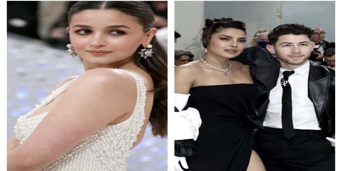 Hollywood’s Fashion Night Met gala-2023:  Alia Bhatt wore white on the red carpet while Priyanka Chopra dazzled in black gown with Nick