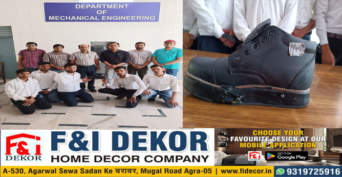  Agra News : RBS Engineering student prepare temperature regulating shoe #agra