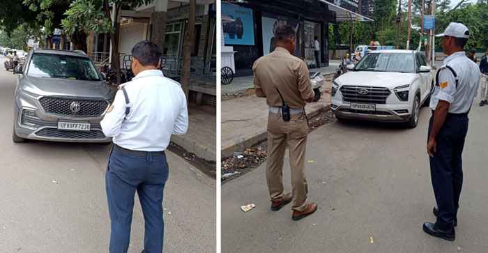  Agra News: Action on vehicles parked illegally on the road in Sanjay Place…#agranews