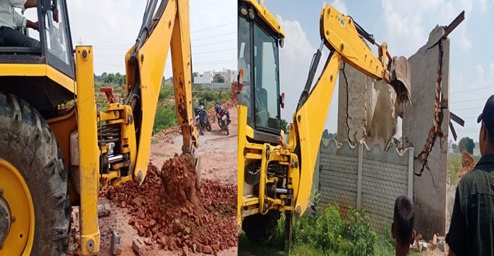  Agra News: Bulldozer again runs on illegal construction in Agra. Two colonies being built on 3 Bigha and 6 Bigha land were demolished…#agranews