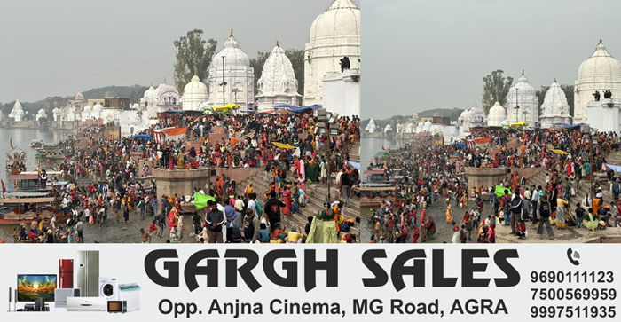  Photo News: On Kartik Purnima, a large number of devotees took bath in Yamuna at Bateshwar Tirtha….#agranews