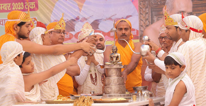  Agra News: 1012 Arghya offered on the eighth day of Shri Siddhachakra Mahamandal Vidhan going on in Agra…#agranews