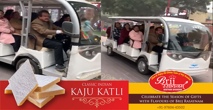  Video News: The Union Minister drove an electric golf cart with his wife sitting next to him. watch video…#agranews