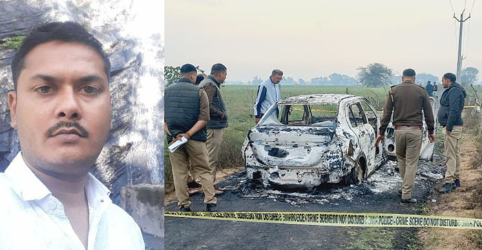  Agra News: Transporter body found burnt inside the car in Farah…#agranews