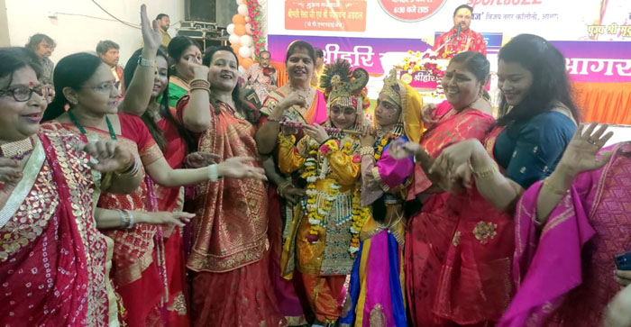  Agra News: Description of Maharas and Shri Krishna-Rukmani marriage in Srimad Bhagwat Katha going on in Agra…#agranews
