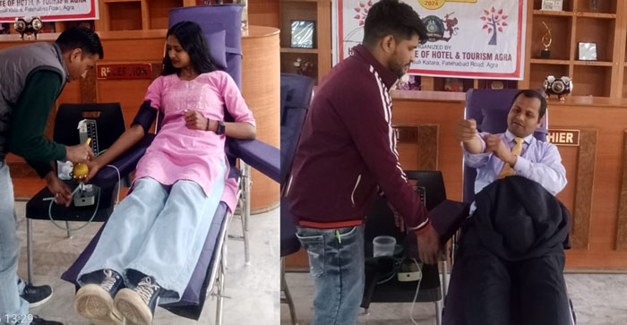  Agra News: Students of Heritage Institute of Hotel and Tourism in Agra donated blood…#agranews