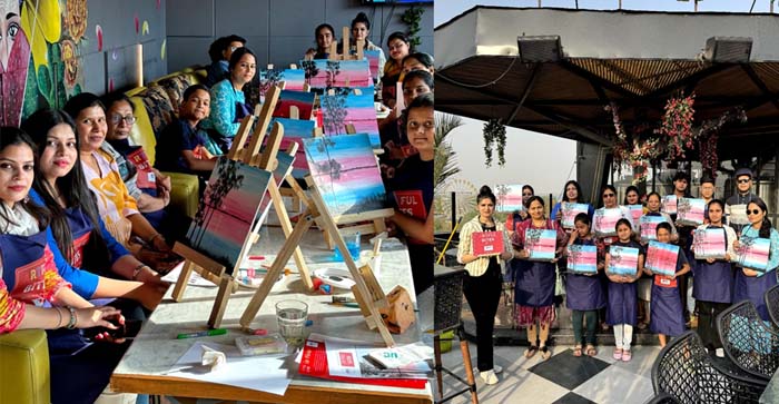  Agra News: People spread colors on canvas in Agra. An attempt was made to take it out of the mobile world and connect it with art…#agranews