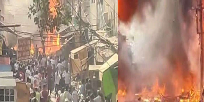  Agra Video News : Fire break out in shops on Hospital Road Agra #agra