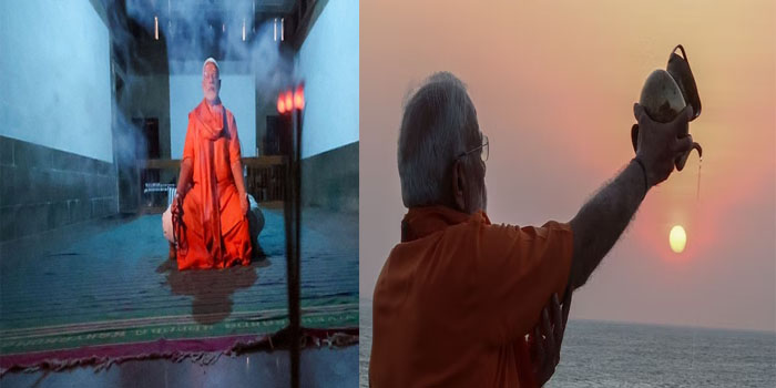  Video, Second day of PM Modi 45 hour meditation at Vivekanada Rock Memorial before 7th Phase voting #