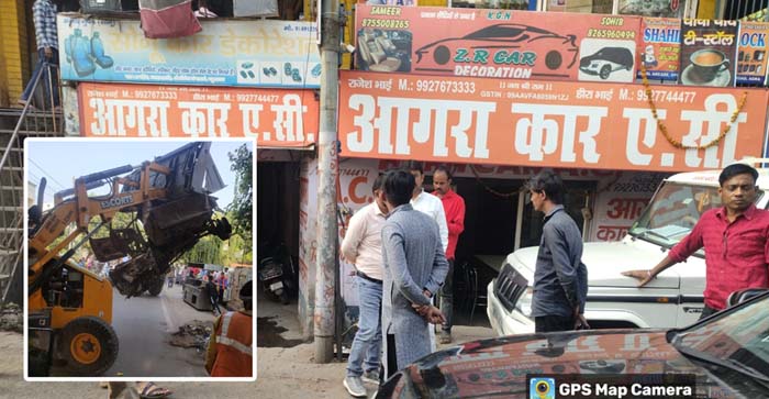  Agra News: Challans issued to car mechanics in Agra. Workshop has been set up on the road itself…#agranews